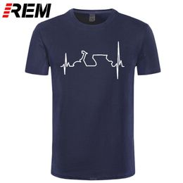 REM Cotton T Shirt Funny Vespa Heartbeat T-shirts Men Harajuku Shirt Hip Hop Tees Tops Streetwear Fitness