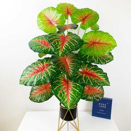 75cm 24 Heads Fake Monstera Plants Large Artificial Tropical Leaves Plastic Scindapsus Bouquet Palm Tree for Home Office Decor 210624