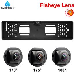 Car Rear View Cameras& Parking Sensors Smartour 175 European License Plate Frame Auto HD Reverse Backup Reversing Camera Universal CCD Night