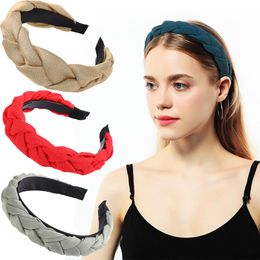 Braid Hairband Women Knotted Headband Vintage Twist Turban Hair Accessories Fixed Wide Hair Hoop Hair Band Boho Headwear