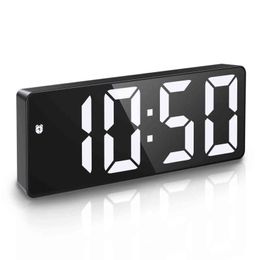 ORIA Digital Alarm Clock LED Desktop Clock Voice Control Snooze Time Temperature Display Night Mode Reloj Despertador USB 211111