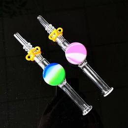 10mm 14mm Male Joint Glass Nector Collector Kit Quartz Nail Keck Clip Silicone Container Glass Pipe Dab Straw Oil Rigs