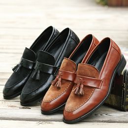 Men Driving Loafer Brown Modern Pointed Toe Tassel Mocassin For Men Classic Wedding Party Slip On Footwear Drop Shipping