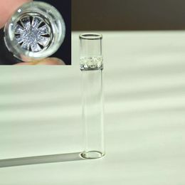 Transparent Pyrex Thick Glass Smoking Dry Herb Tobacco One Hitter Catcher Portable Snowflake Filter Mouthpiece Cigarette Holder Bong Tip Straw DHL Free