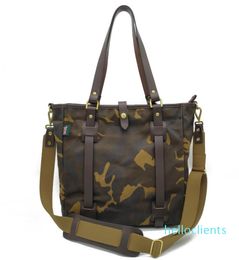 HBP Retro thick oil wax canvas men's single shoulder slung tote bag camouflage handbag