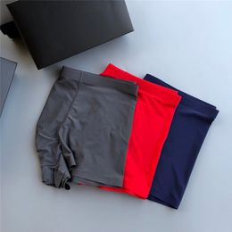 New Men's Red Ice Silk Seamless Flat Angle Underwear One-piece Sexy Comfort Seamless Flat Angle Thickened Ice Silk Flat Angle Underwear 3pcs