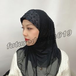 Ready to Wear Muslim Veil Loop Pearl Instant hijab Femme Musulman Headwrap Islamic Headscarf Hijab Shawl