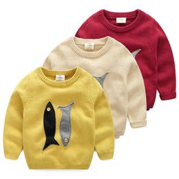 Spring Autumn Winter 2-10 Years Old Teenage Christmas Gift O-Neck Knitted School Child Cartoon Baby Kids Boys Sweaters 210529