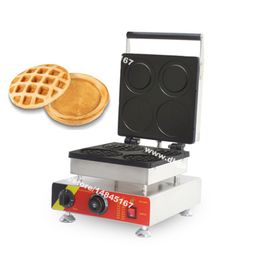 Commercial Use Non stick 110v 220v Electric Round Burger Belgian Waffle Bowel Maker Machine Baker Iron