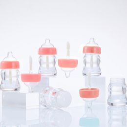 Storage Bottles & Jars 10pcs 7ml Milk Baby Bottle Plastic Lipgloss Empty Tube Cosmetic Creative Nipple Lip Gloss Packaging Container Sample