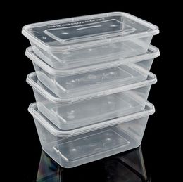 fast food boxes UK - 500 650 750ml 1000ML Disposable Food Box Take Out Case Rectangle Shape Food Container for Cake Food Holder 300pcs free fast shipping SN2506