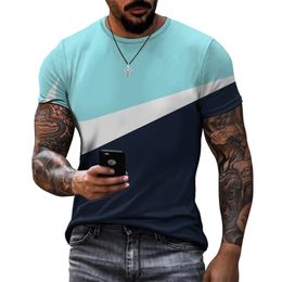 designer T-Shirt Men's casual sports T shirt European and American summer fashion round neck 3D gradient short-sleeved boy T-shirt men