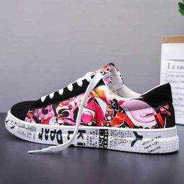 Akexiya 2021 Graffiti Art Canvas Woman Shoes Sneakers Women's Vulcanize Shoes Flat Bottom Breathable Lovers Shoes Zapatos Mujer Y0907