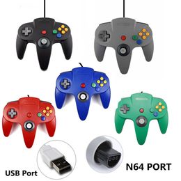 USB N64 Game Wired Controller Gamepad For Nintendo Windows PC Mac Computer Laptop Long Handle Gamecube N64 64 Style 30PCS/LOT