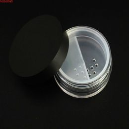 10pcs/Lot Plastic Loose Powder Jar Rotating Sifter Black Cap Nail Glitter Packaging Box Empty Round Cosmetic Case 20ggood jars