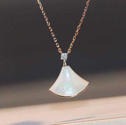 Luxruious quality have stamp clearly pendant necklace with white shell and diamond for women wedding Jewellery gift free shipping PS3839
