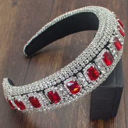 Fairland Baroque Geometric Shape Full Rhinestone Hair Hoop Shiny Crystal Personality Style Hairband Girls Women Party Headband X0625