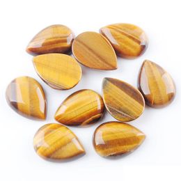 WOJIAER Natural Gem Stones Beads Teardrop Cabochon CAB No Drill Hole 18x25x7mm Jewellery Making