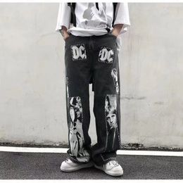 Los hombres Jeans agujero borla Casual suelto ancho de la pierna pantalones  vaqueros de hombre Vintage Streetwear Hip Hop Punk Gothic Harem Denim  Pantalones amantes pantalones|Pantalones vaqueros| - AliExpress