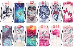 3D Leather Wallet Cases For Iphone 13 12 Mini 11 Pro XS MAX XR X 6 7 8 Plus Owl Skull Dream Flower Unicorn slots Card flip stand Cover