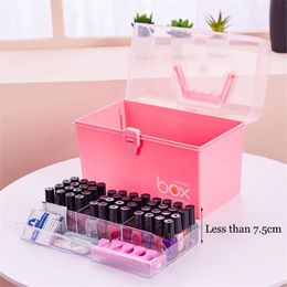 Organiser for Varnishes Nail Polish Storage Boxes Plastic Makeup Organiser Lipstick Holder Desktop Cosmetic Tools Box Container 210315