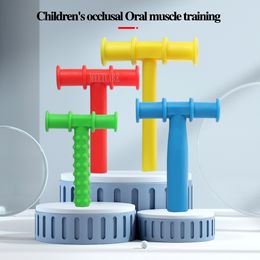 4PCS Kid Speech Therapy Teeth Massage Child Speak Oral Muscle Rehabilitation Training Chewing Tubes Autism Sensory Tool