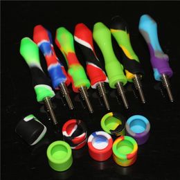 colorful silicone Glass Nectar Smoking Tobacco Pipes Water Pipe titanium nails dabber tools