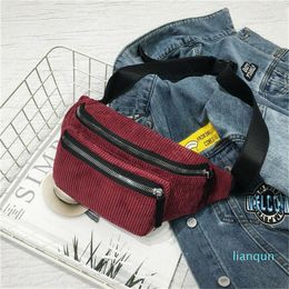 Waist Bags 2021 Fashion Women Corduroy Fanny Pack Belt