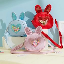 Kids Leather Purses and Handbags Cute Rabbit Ear Girls Mini Crossbody Bag Kawaii Baby Small Coin Pouch Clutch Bag