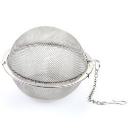 Kitchen Tools Stainless Steel Tea Infuser Sphere Locking Spice Strainer Ball Mesh Filter with Chain Interval Diffuser XBJK2201
