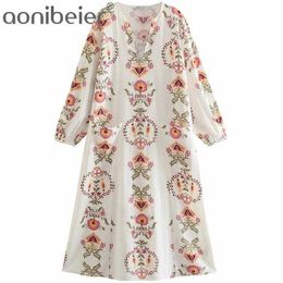 Floral Striped Print Summer Casual Beach Robe Dress Deep V Neck Patch Pockets Wrist Sleeve Women Loose Midi 210604