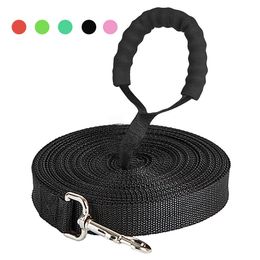 Pet Dog leash Nylon With foam handle For small large Dogs Cats Outdoor Training 1.8m 6m 10m 15m 20m 30m 50m Dog Accessories 210712