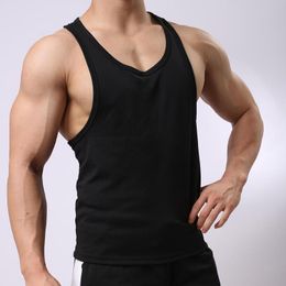 Running Jerseys Men Tank Top Solid Soft Gym Vest Racerback Bodybuilding Muscle Fitness Sleeveless T-shirt For Male Man Jogger Clothes