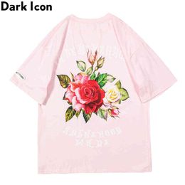 Floral Printed Streetwear Men Women T-shirt Short Sleeve Summer Arrival Men's Tshirts 210603