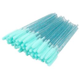 Makeup brushes Disposable eyelash brush 50 pcs a bag Planting grafting silicone head Eyebrow curl Portable lash super quality crystal rod easy to carry