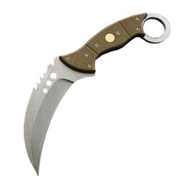 Karambit 9Cr18Mov Stone Wash Blade G10 Handle Fixed Blade Claw Knife Tactical Knives With Kydex H5439