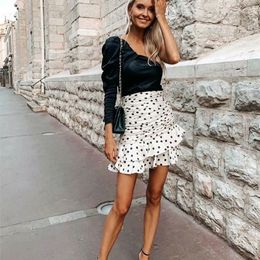 High Waist Polka Dot Skirt Women Empire Summer Skirt Ladies Formal Work Skirt 210310