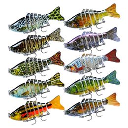 Fishing Lures Wobblers Swimbait Crankbait Hard Bait Isca 001 Artificial Fishing Tackle Lifelike Lure 7 Segment 10cm 15.5g