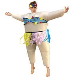 Mascot doll costume Funny Hula Dance Inflatable Costume for Adult Men Women Halloween Costume Blow Up Disfraz Party Masquerade Dress