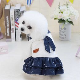 New Winter Cute 100% Cotton College Wind Lovers Outfit Dress for Small Clothes Pet Supplies Dog Accessories