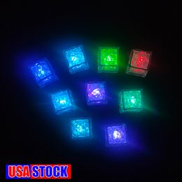-Wasserdichte LED Eiswürfel 7 Farbe blinkende Glühen in der dunklen Nachtlichter für Cafe Bar Club Trinkpartywein Hochzeit Dekoration USA