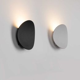 7w Modern Interior Wall Lamps Aluminium White And Black Brushed Gold Decoration Living Room Bedside Wall Lights BL05 210724