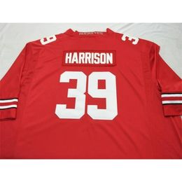 Cheap 001 Ohio State Buckeyes Malik Harrison #39 real Full embroidery College Jersey Size S-4XL or custom any name or number jersey