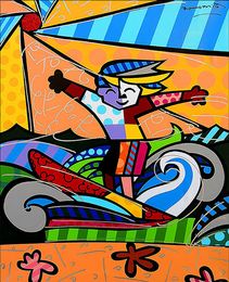 Sörfçü Çocuk Büyük Yağlıboya Tuval Üzerine Ev Dekor El Sanatları / HD Baskı Duvar Sanatı Resimleri Özelleştirme Kabul Edilebilir 21081609