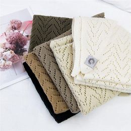 Imitation Cashmere Triangle Scarf Women Knitted Scarf Solid Colour Female Neckerchief Knitting Collar Scarves Winter