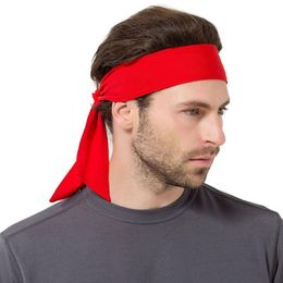 Sweatband Head Tie Sports Headband Sweat Absorption Hair Hoop Stretchable Moisture Wicking Running Tennis Working Out Supply