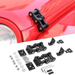 Black Aluminium Alloy Hood Catch Latches Kit For Jeep Wrangler JK JKU 07-17 Auto Exterior Accessories