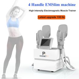 4 handles emslim Muscle Building Body hit shaping stimulate slimming machine with electromagnetic sculpting system for beauty salon HIEMT