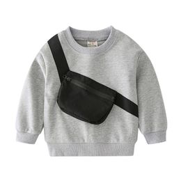 Autumn Winter Fashion Boys Shirts Baby Boy Girl Cotton Clothing Kids Sport Casual Sweatshirts With Pocket 211029