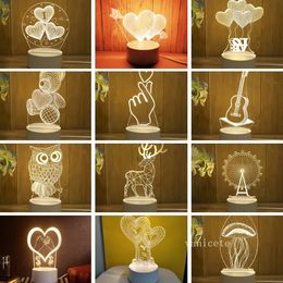 3D night light smart home plug-in lamp bedroom bedside lamp creative electronic LED lamps ZC791